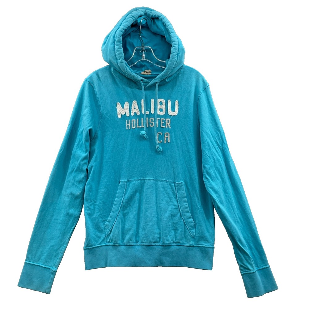 Hollister Hoodie Women's Medium Blue Skate Surf Coastal Malibu Pockets Y2k Beach